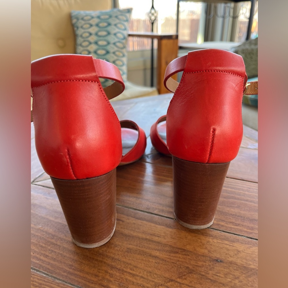 Sezane Red Block Heel Sandals - Picture 3 of 4